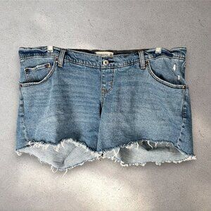 Abercrombie & Fitch The Dad Short Women’s 32 14 Denim Cutoff Distressed Lining